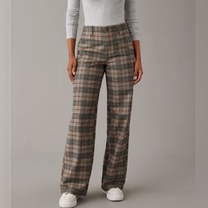 NWT Women’s Boot Cut Flare Plaid Trousers Size 4 SHORT American Eagle